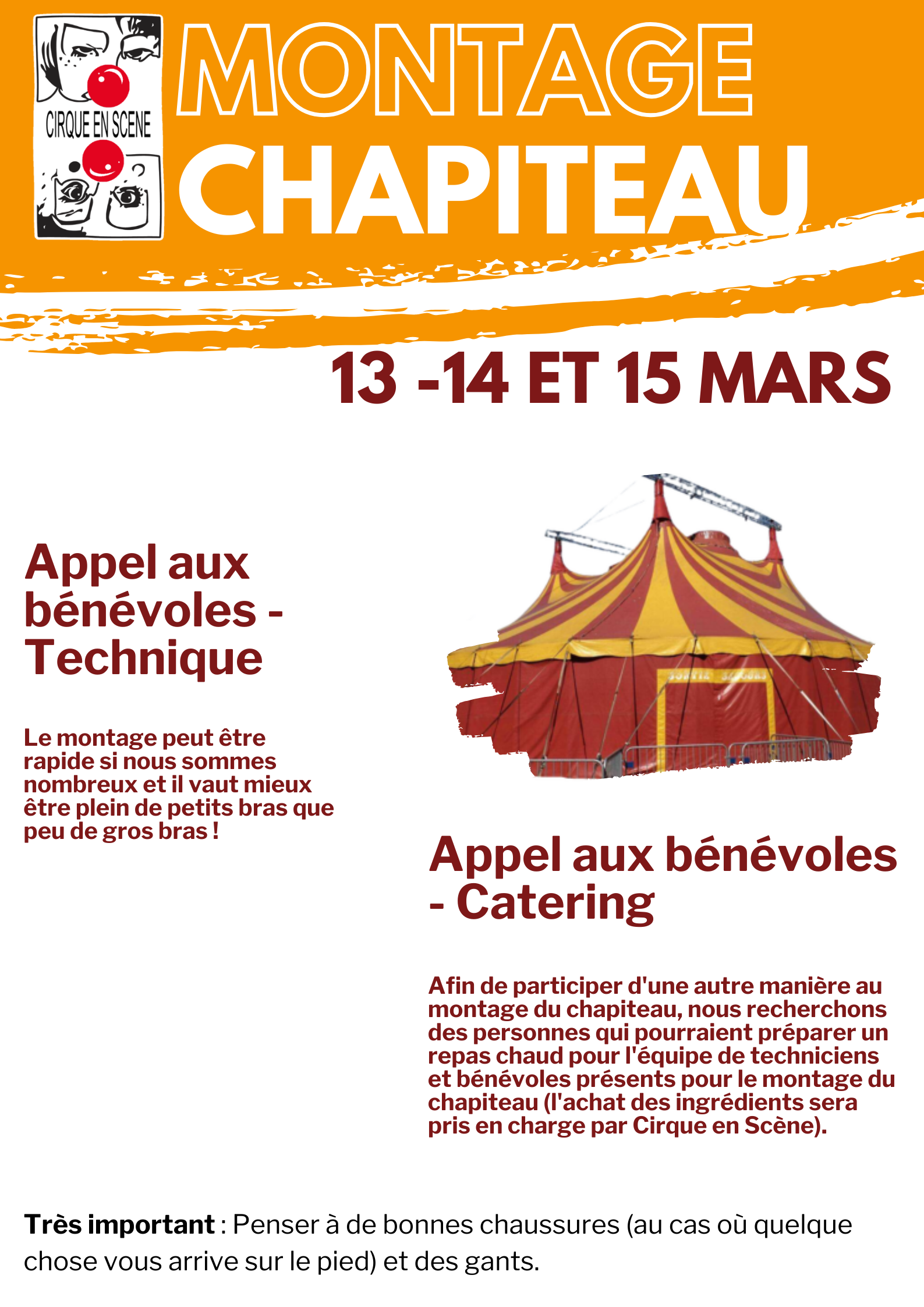 Montage et catering chapiteau mars 2025