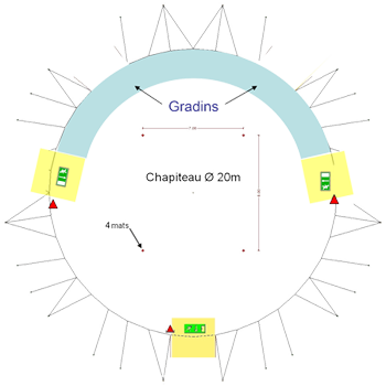 Plan du chapiteau de Cirque en Scène à Niort
